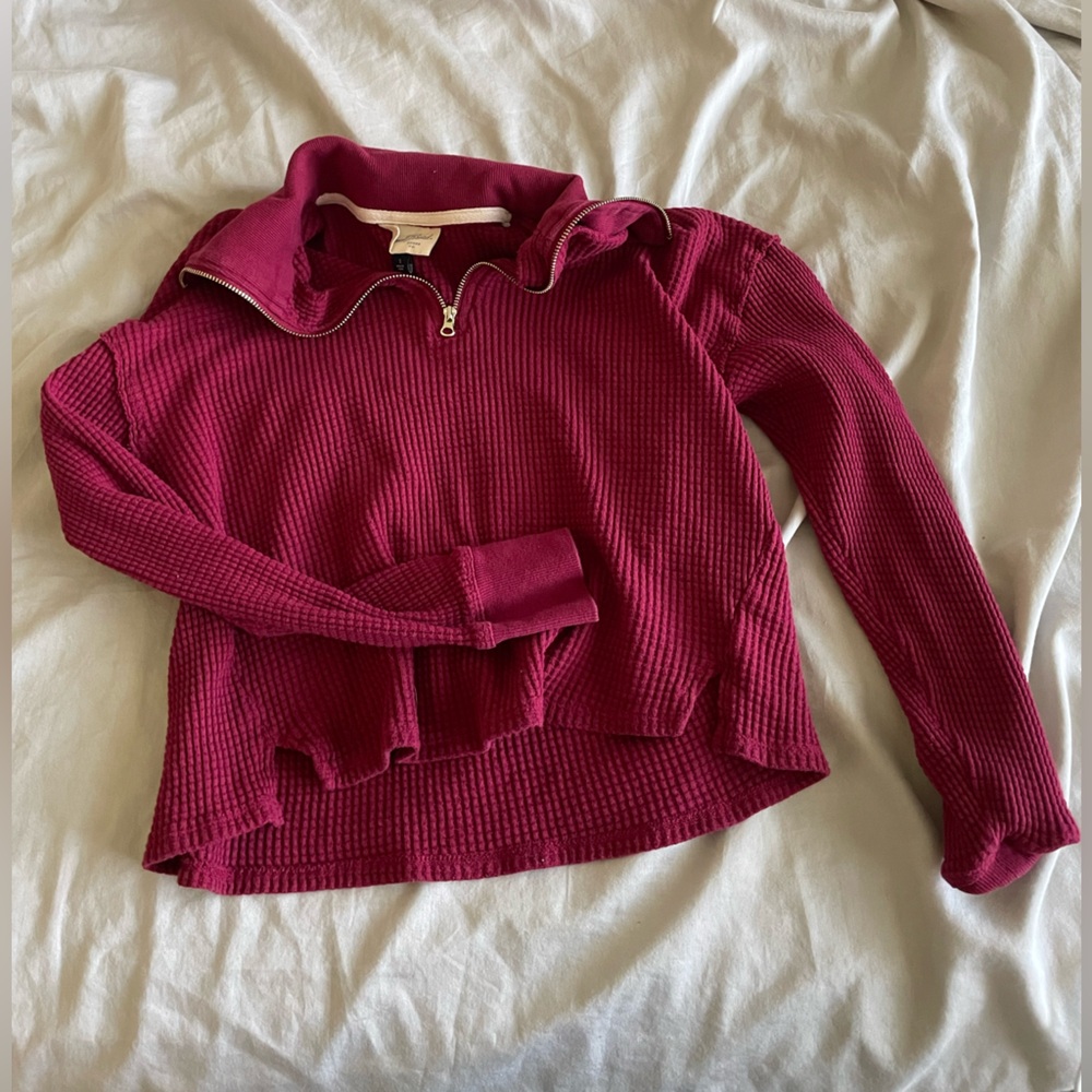 Cropped long sleeve zip